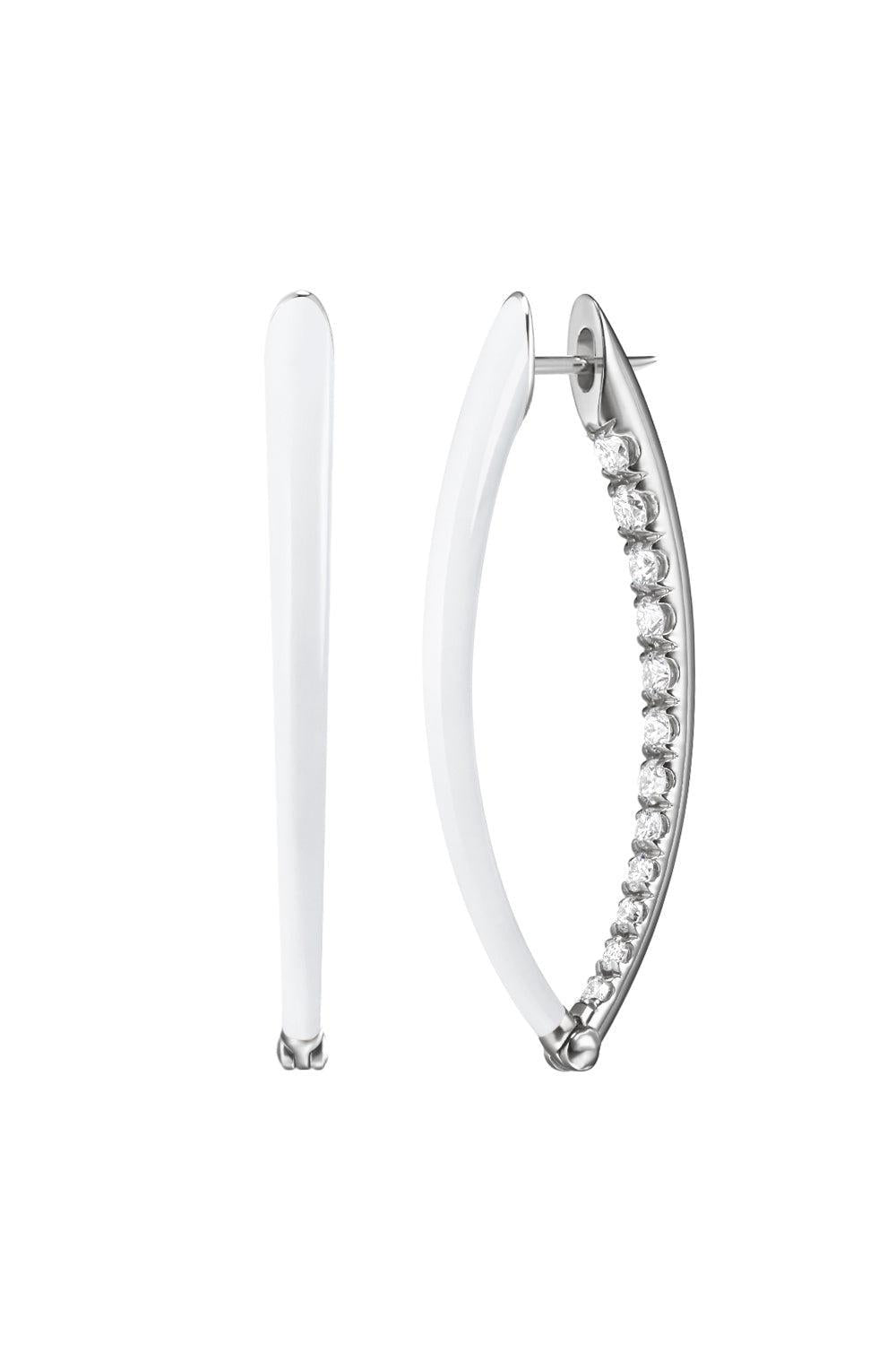Medium White Diamond Cristina Earrings - White Gold