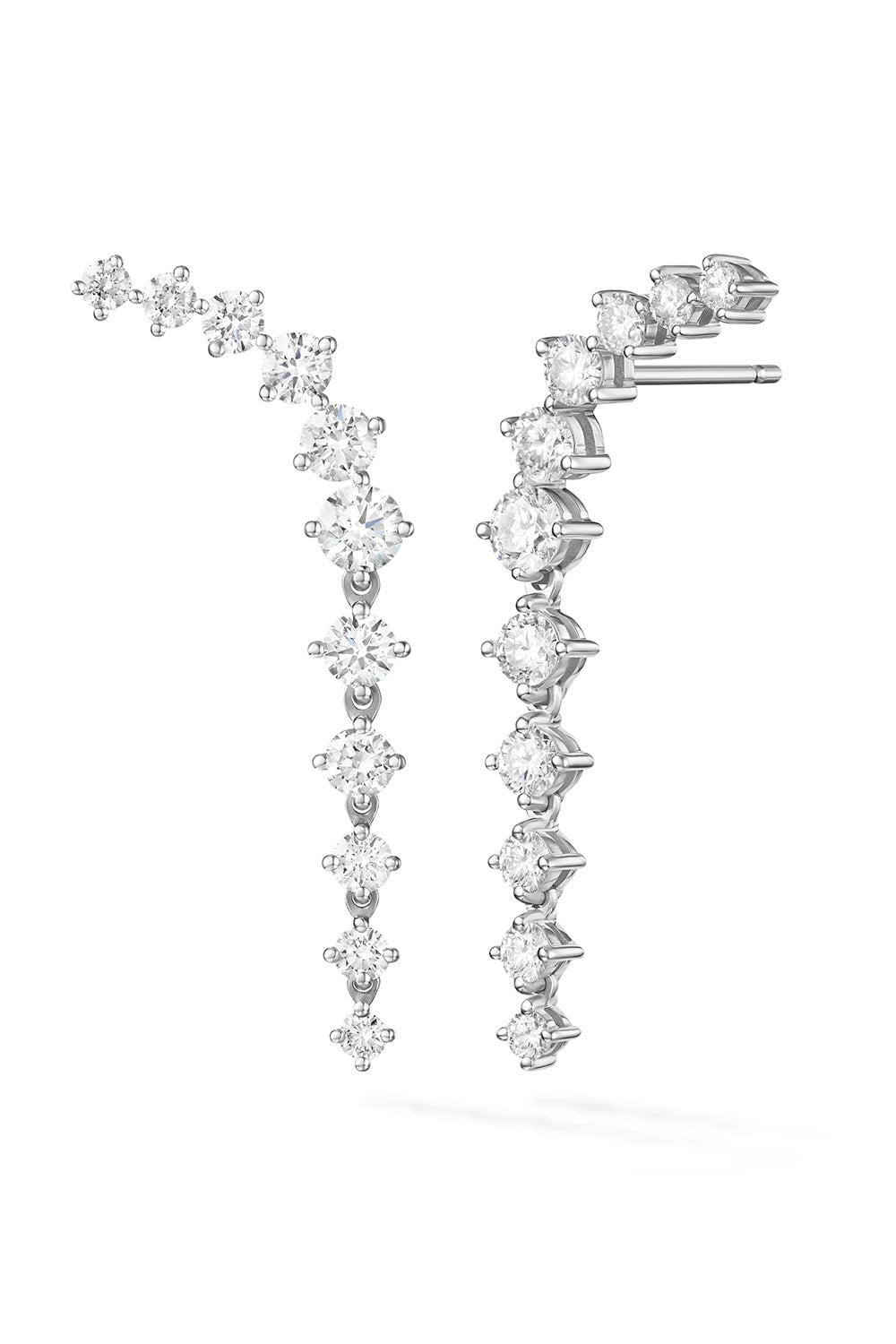 MELISSA KAYE-Mini Aria Dagger Earrings-WHITE GOLD