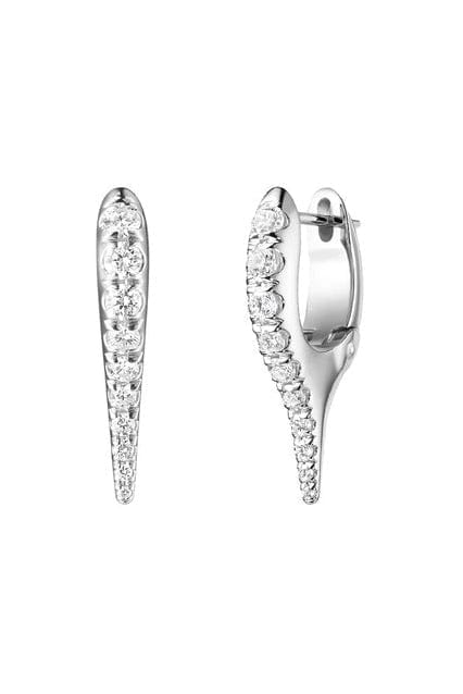 Mini Lola Diamond Needle Earrings - White Gold