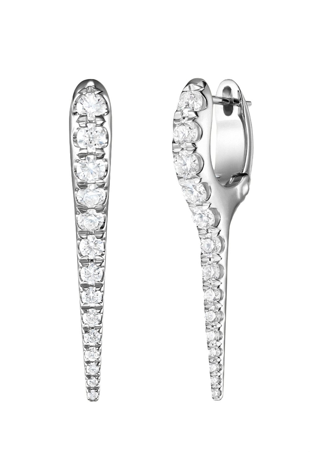 MELISSA KAYE-Small Diamond Lola Needle Earrings - White Gold-WHITE GOLD