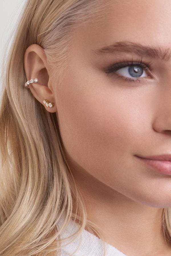 MELISSA KAYE-Aria Diamond Earcuff-YELLOW GOLD