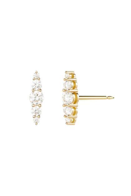 Aria Graudated Stud Earrings - Yellow Gold