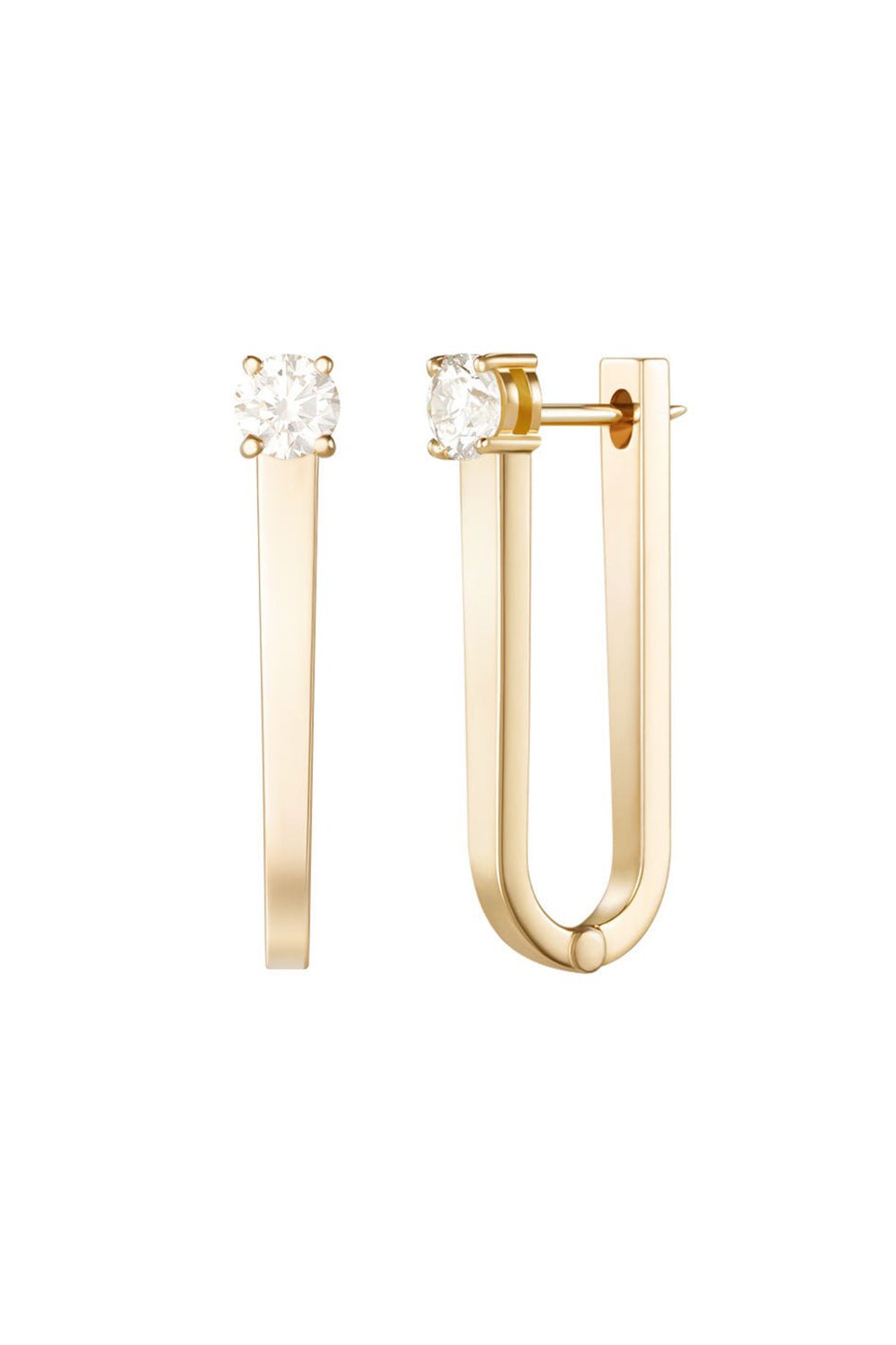 MELISSA KAYE-Aria U Hoop Earrings-YELLOW GOLD