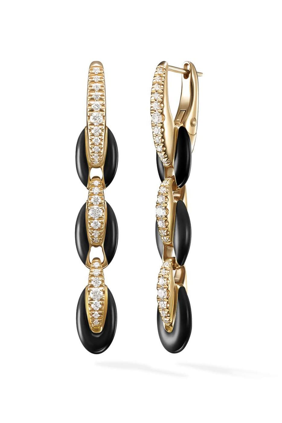MELISSA KAYE-Black Ada Earring-YELLOW GOLD