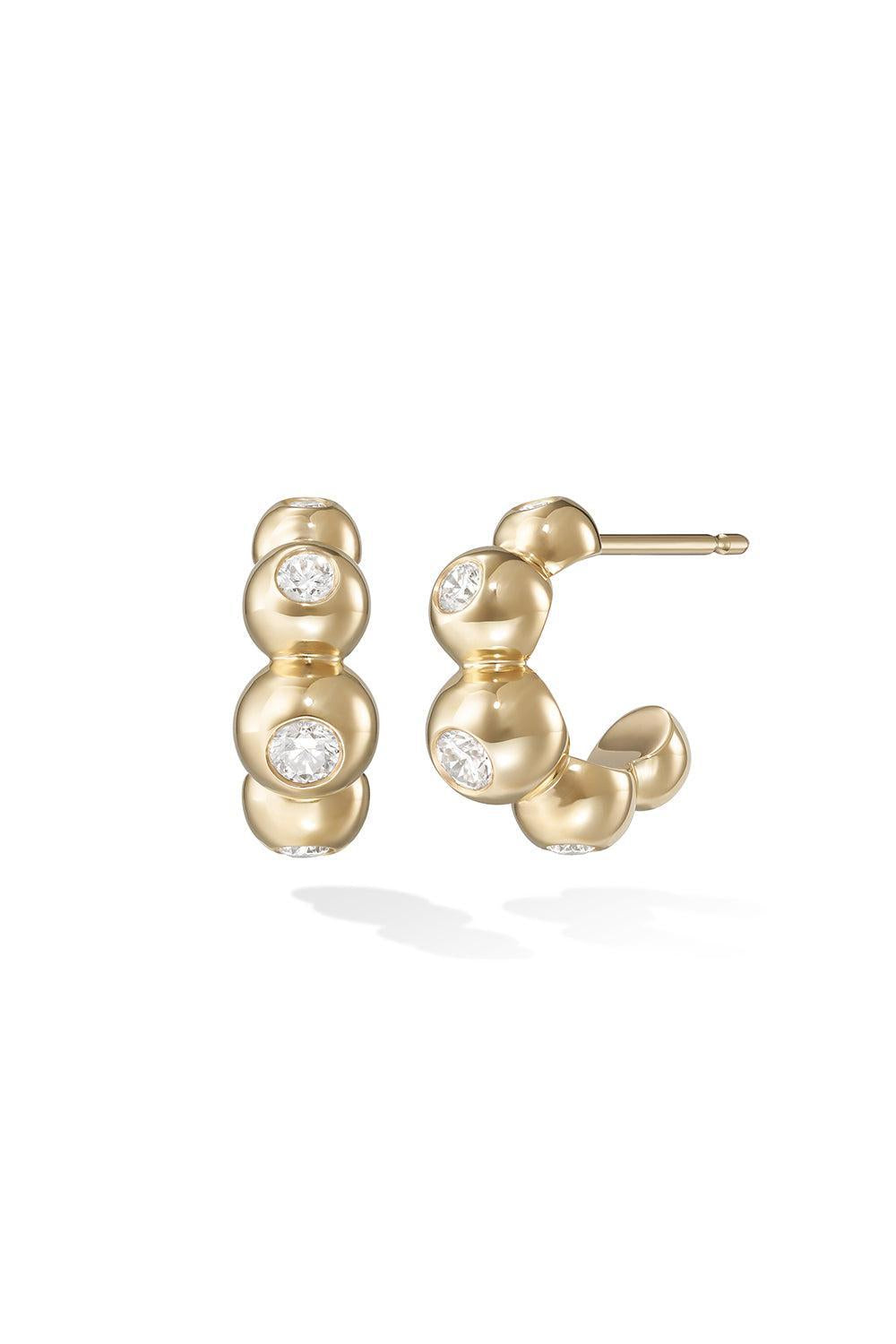 Audrey Diamond Huggie Hoop Earrings