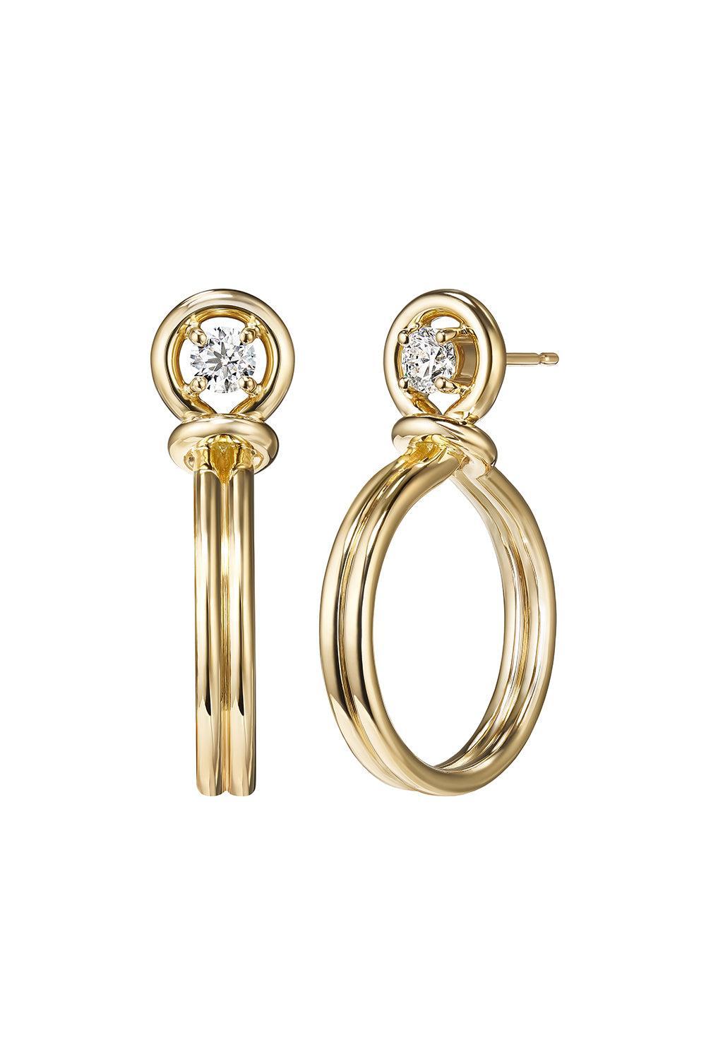  Diamond Rocky Medium Hoop Earrings-YELLOW GOLD-JEWELRYFINE JEWELEARRING-MELISSA KAYE 
