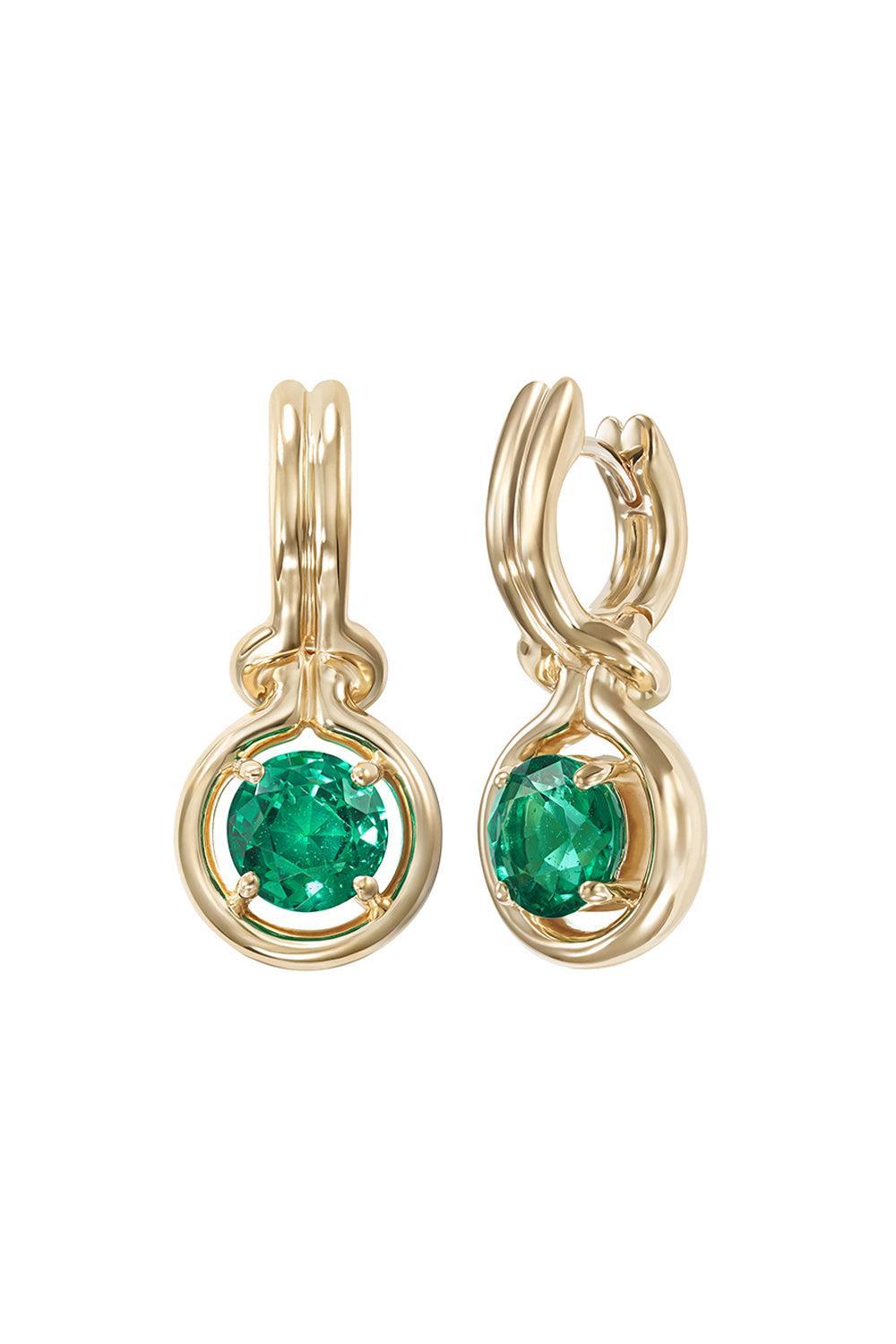 Emerald Rocky Earrings-YELLOW GOLD-JEWELRYFINE JEWELEARRING-MELISSA KAYE