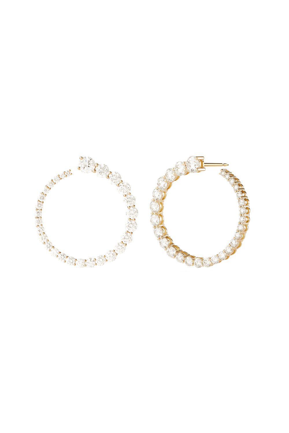 MELISSA KAYE-Large Diamond Aria Earwrap Earrings - Yellow Gold-YELLOW GOLD