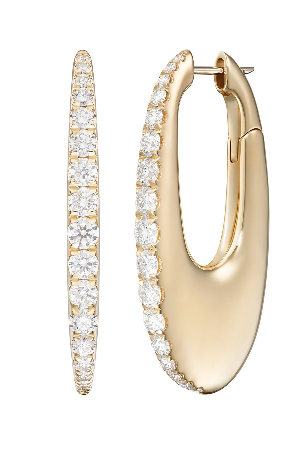 MELISSA KAYE-Large Lulu Diamond Hoop Earrings-YELLOW GOLD
