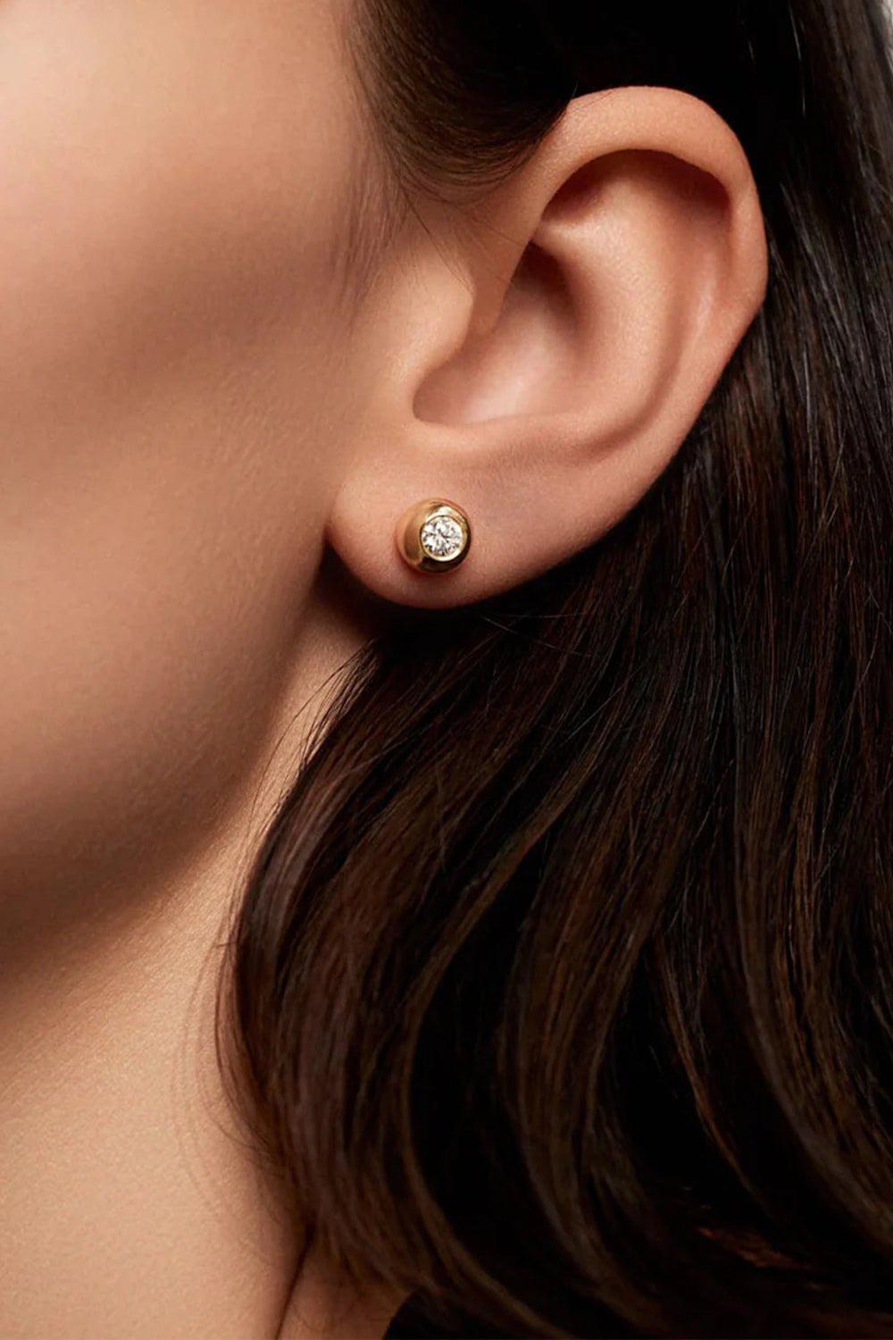 MELISSA KAYE-Medium Audrey Stud Earrings-YELLOW GOLD