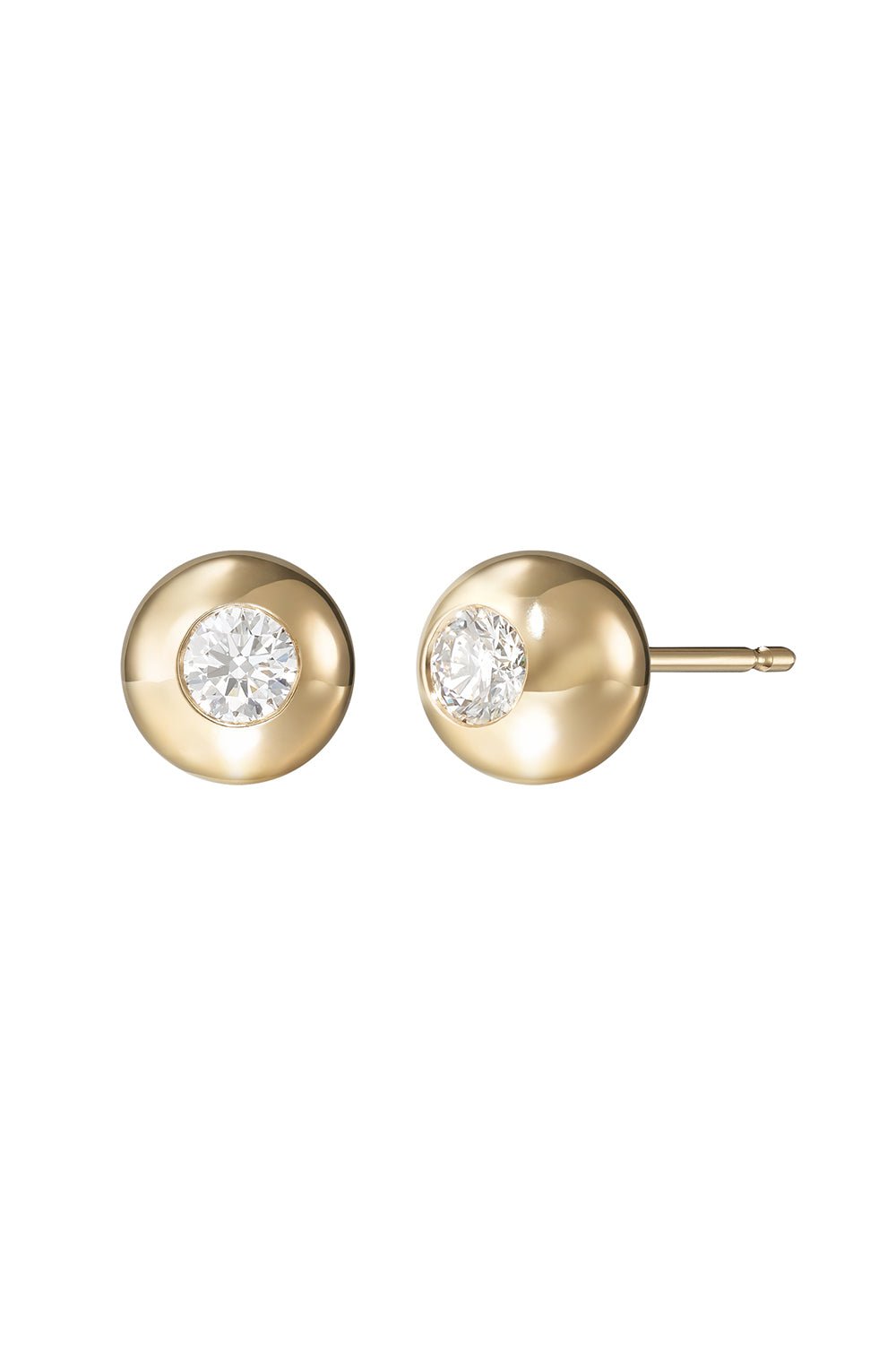 MELISSA KAYE-Medium Audrey Stud Earrings-YELLOW GOLD