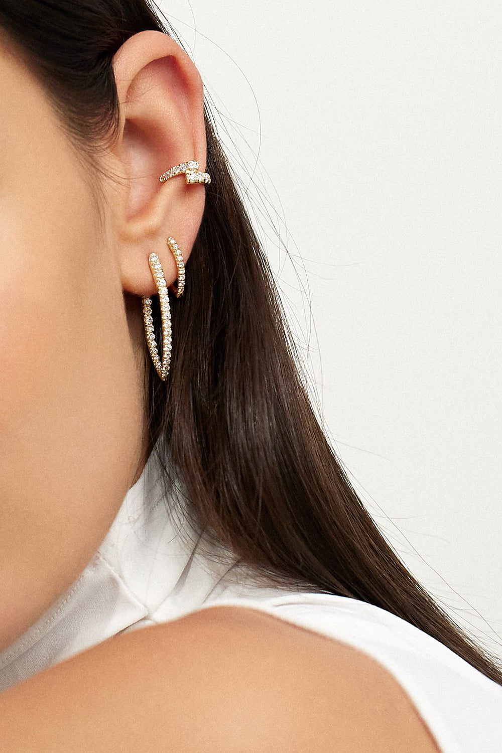 MELISSA KAYE-Medium Cristina Diamond Earrings - Yellow Gold-YELLOW GOLD