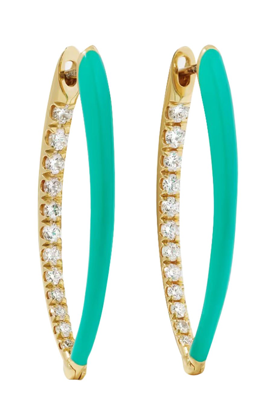 MELISSA KAYE-Medium Turquoise Cristina Earrings-YELLOW GOLD