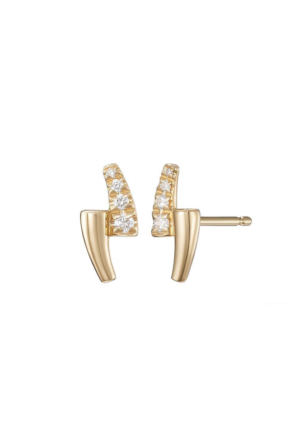 Partial Diamond Lola Stud Earrings-YELLOW GOLD-JEWELRYFINE JEWELEARRING-MELISSA KAYE