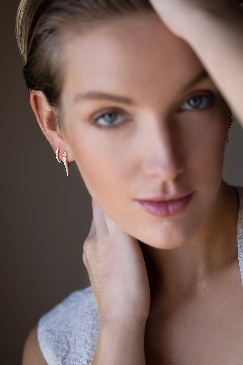  MELISSA KAYE-Small Cristina Diamond Earrings-YELLOW GOLD 