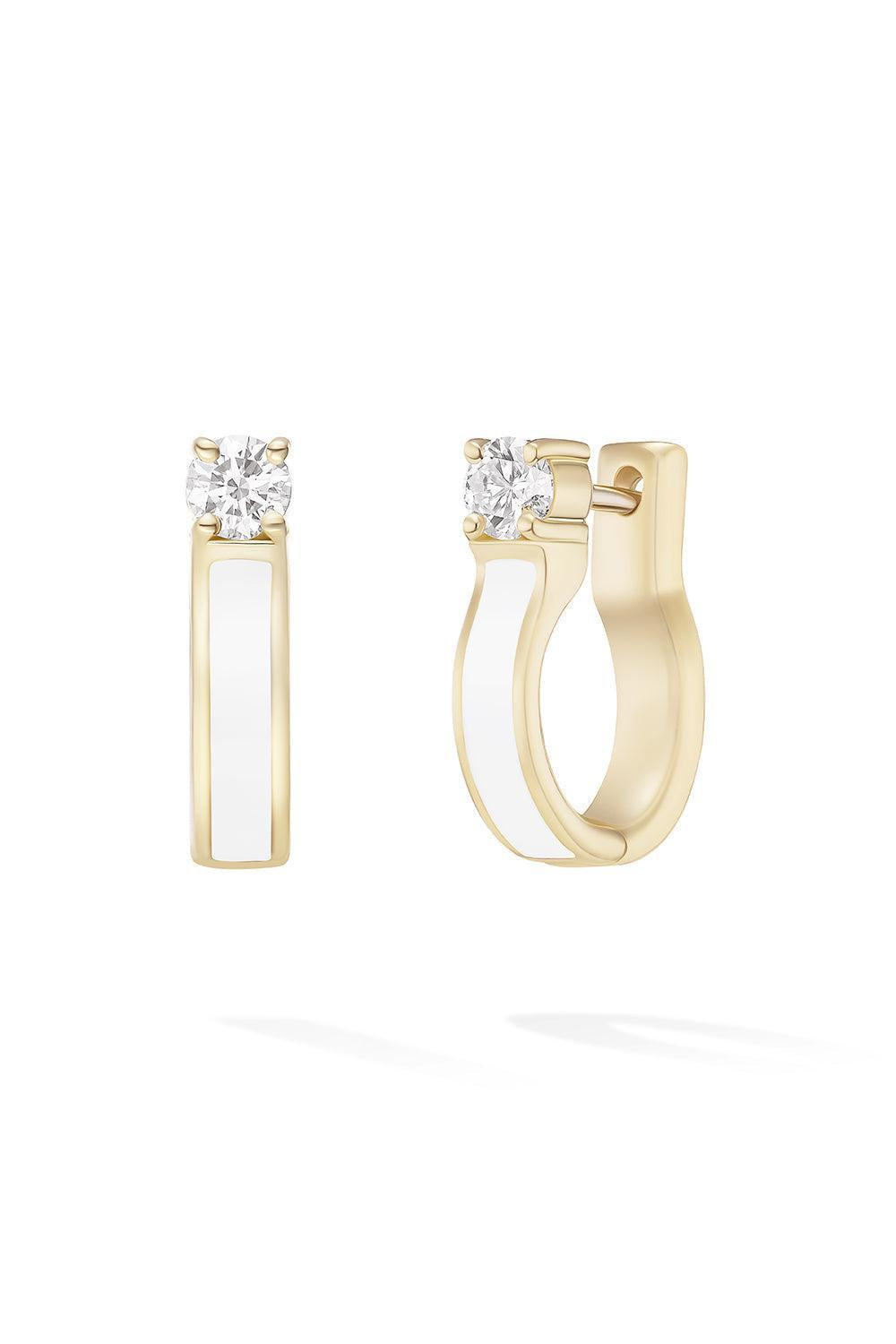 Small White Honey Diamond Hoop Earrings