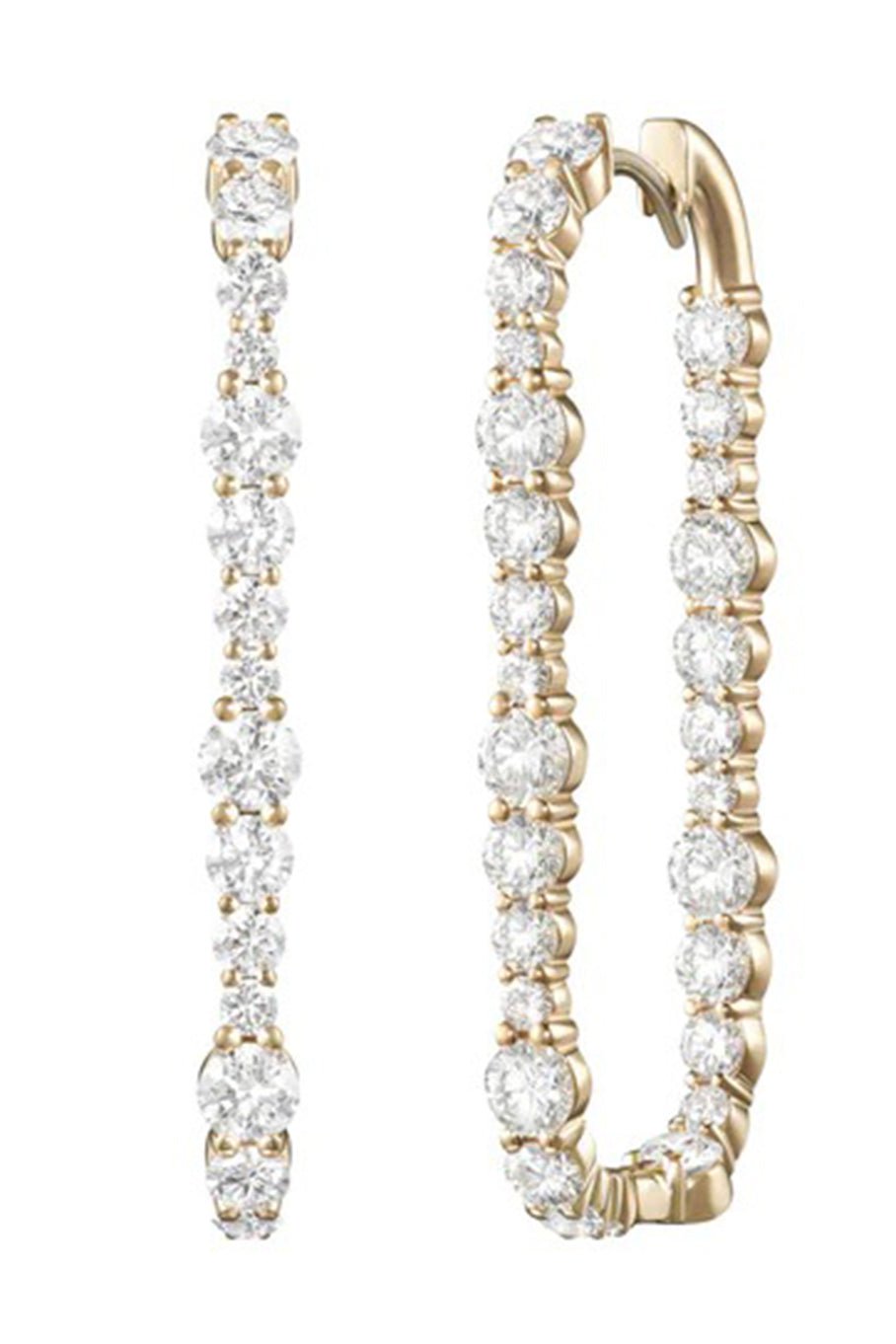 MELISSA KAYE-Small Ashley Diamond Hoop Earrings-YELLOW GOLD