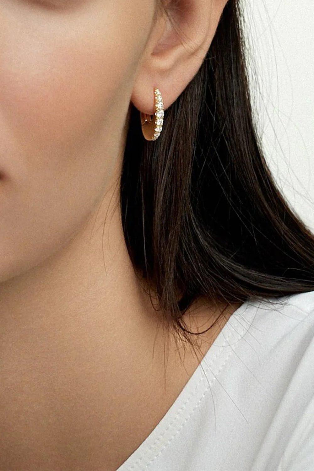 MELISSA KAYE-Small Lulu Hoop Earrings-YELLOW GOLD