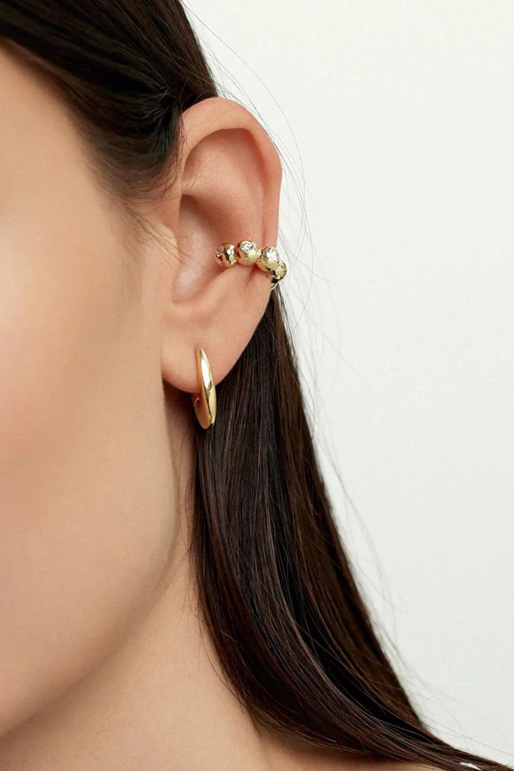 MELISSA KAYE-Small Lulu Hoop Earrings-YELLOW GOLD