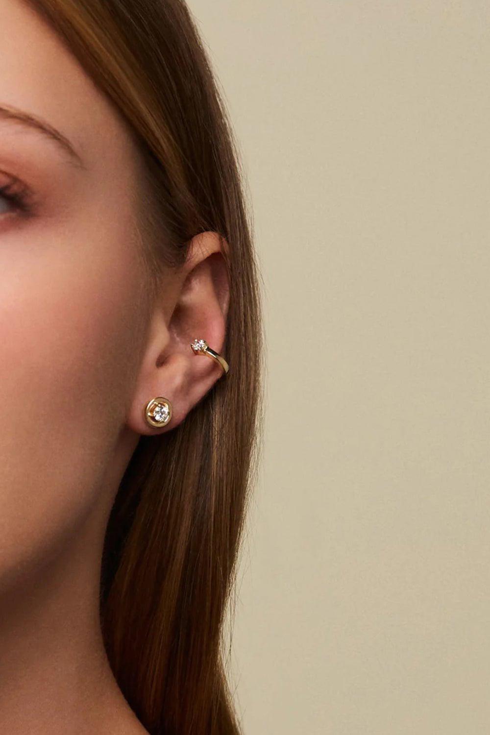 MELISSA KAYE-Sylvie Diamond Stud Earrings-YELLOW GOLD