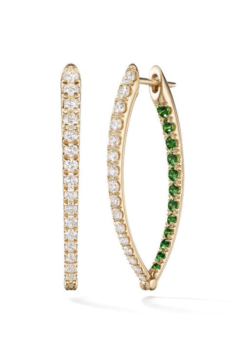 MELISSA KAYE-Tsavorite and Diamond Cristina Earrings-YELLOW GOLD