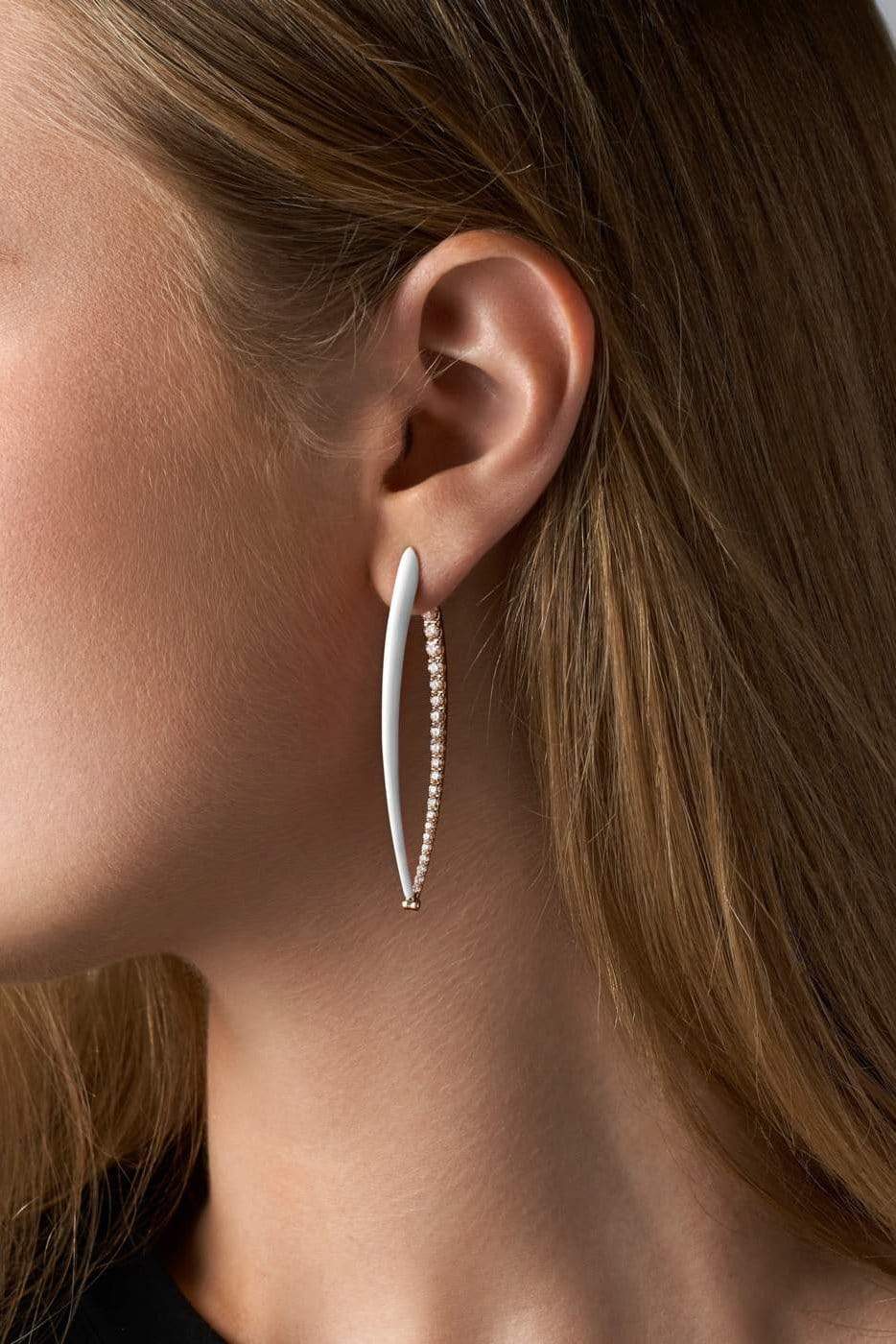 MELISSA KAYE-White XL Cristina Earrings-YELLOW GOLD
