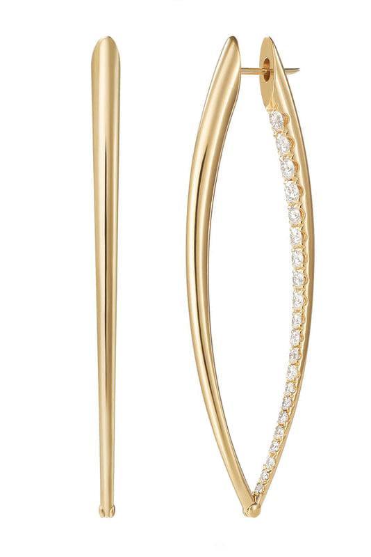 XL Cristina Partial Diamond Earrings-YELLOW GOLD-JEWELRYFINE JEWELEARRING-MELISSA KAYE