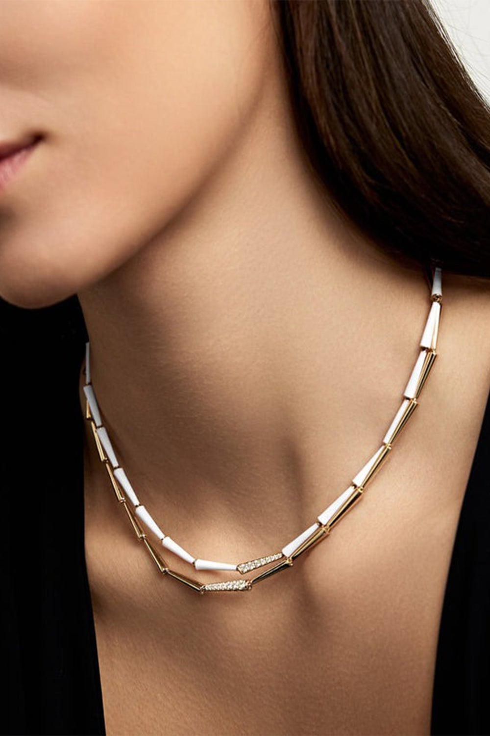 MELISSA KAYE-Lola Linked Necklace-ROSE GOLD