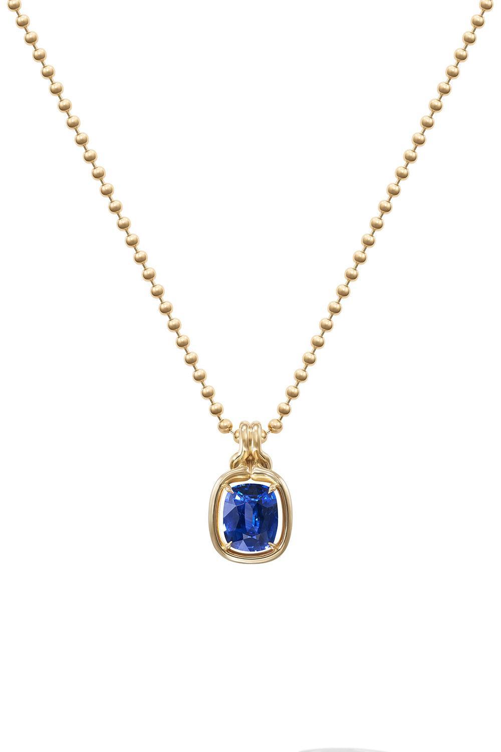  Blue Sapphire Rocky Pendant Necklace-YELLOW GOLD-16-JEWELRYFINE JEWELNECKLACE O-MELISSA KAYE 