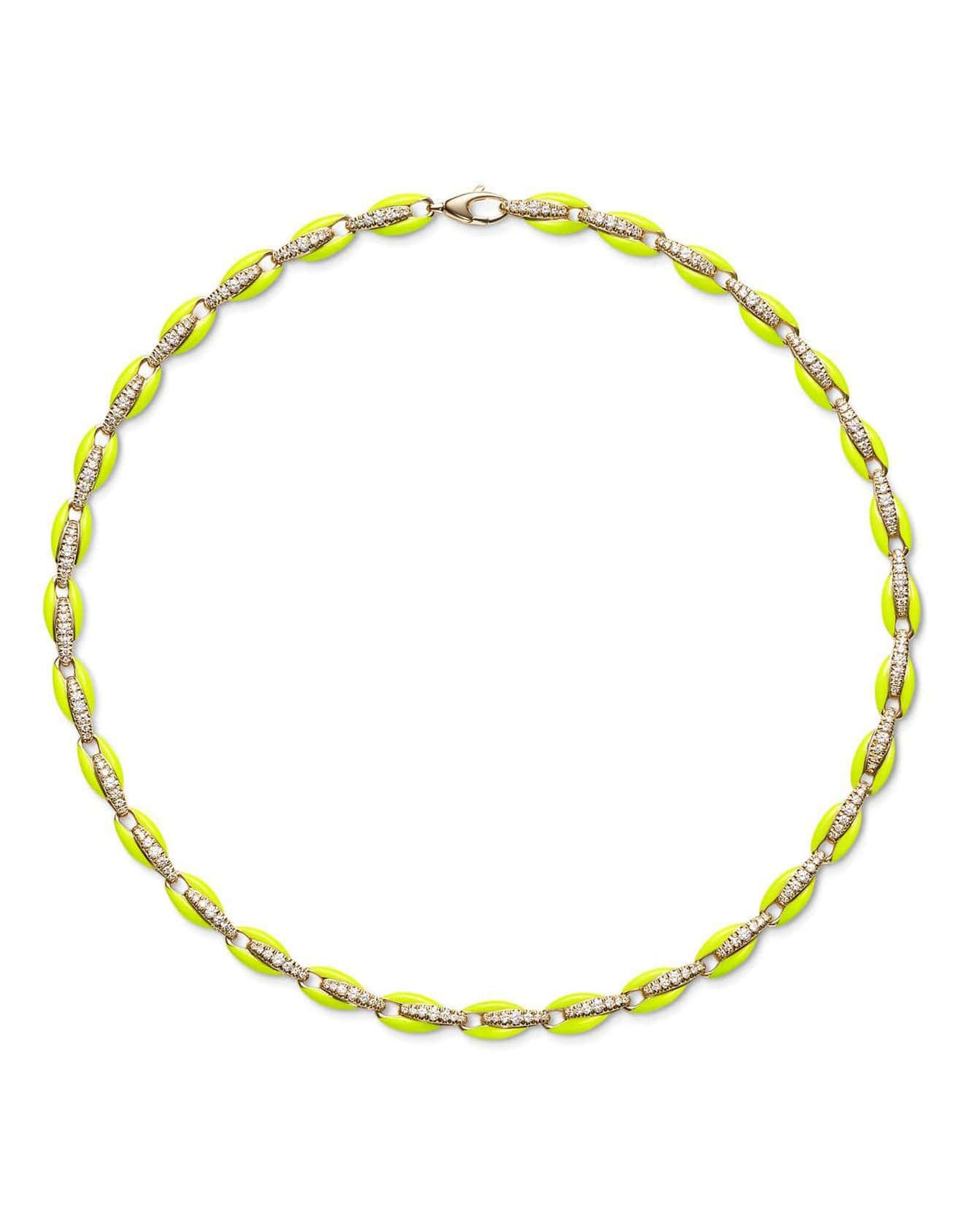 MELISSA KAYE-Ada Neon Yellow Enamel Necklace-YELLOW GOLD