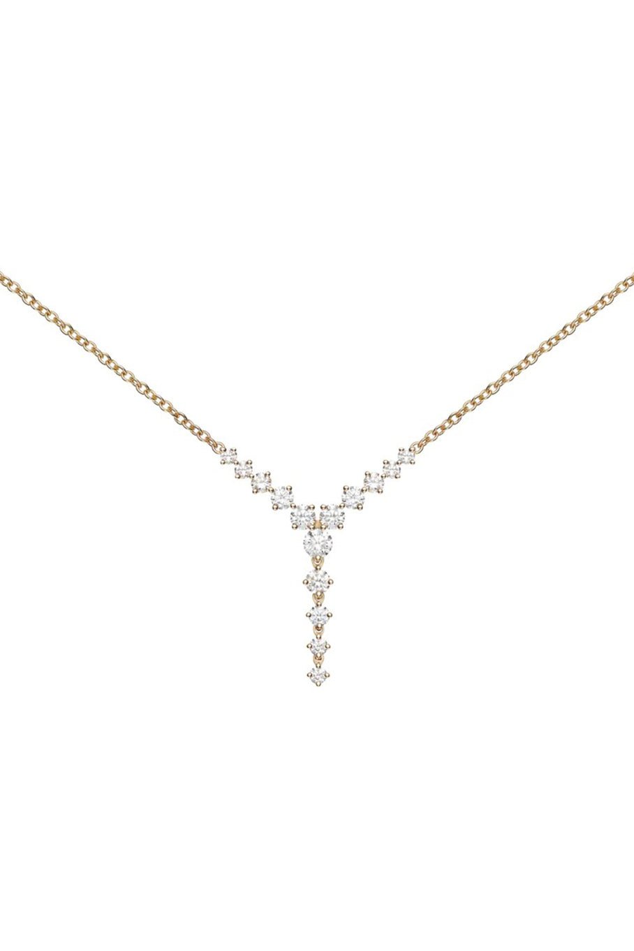 MELISSA KAYE-Aria Cascade Mini Diamond Necklace-YELLOW GOLD