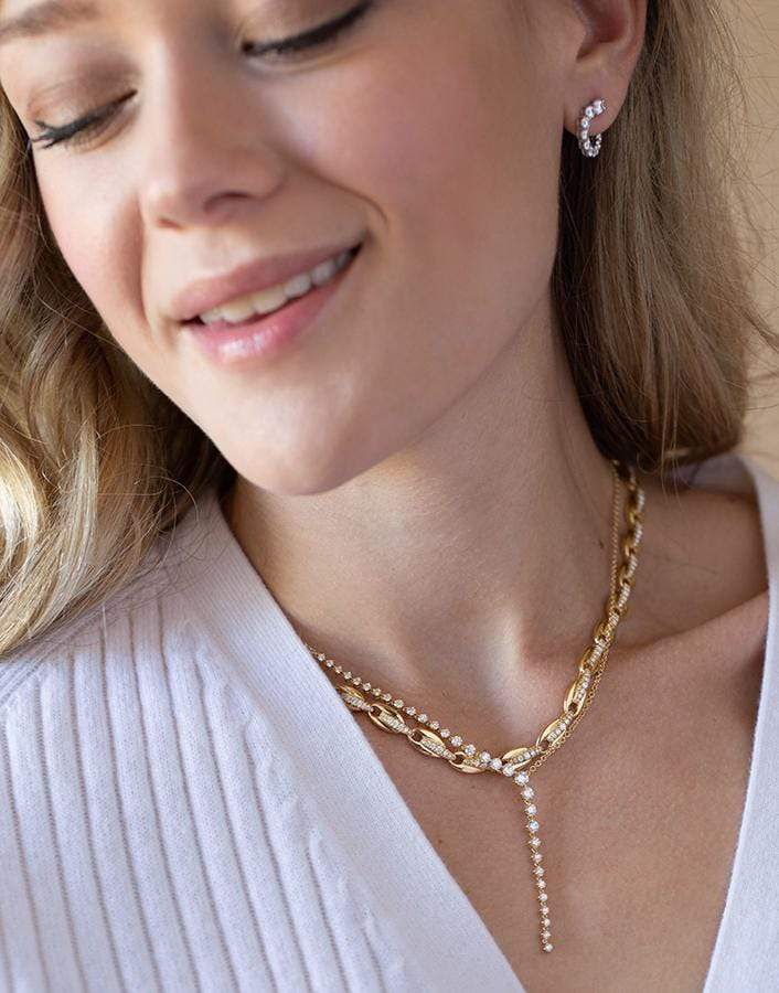 MELISSA KAYE-Aria Diamond Cascade Necklace-YELLOW GOLD