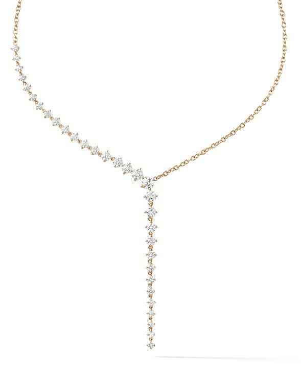 MELISSA KAYE-Aria Diamond Cascade Necklace-YELLOW GOLD