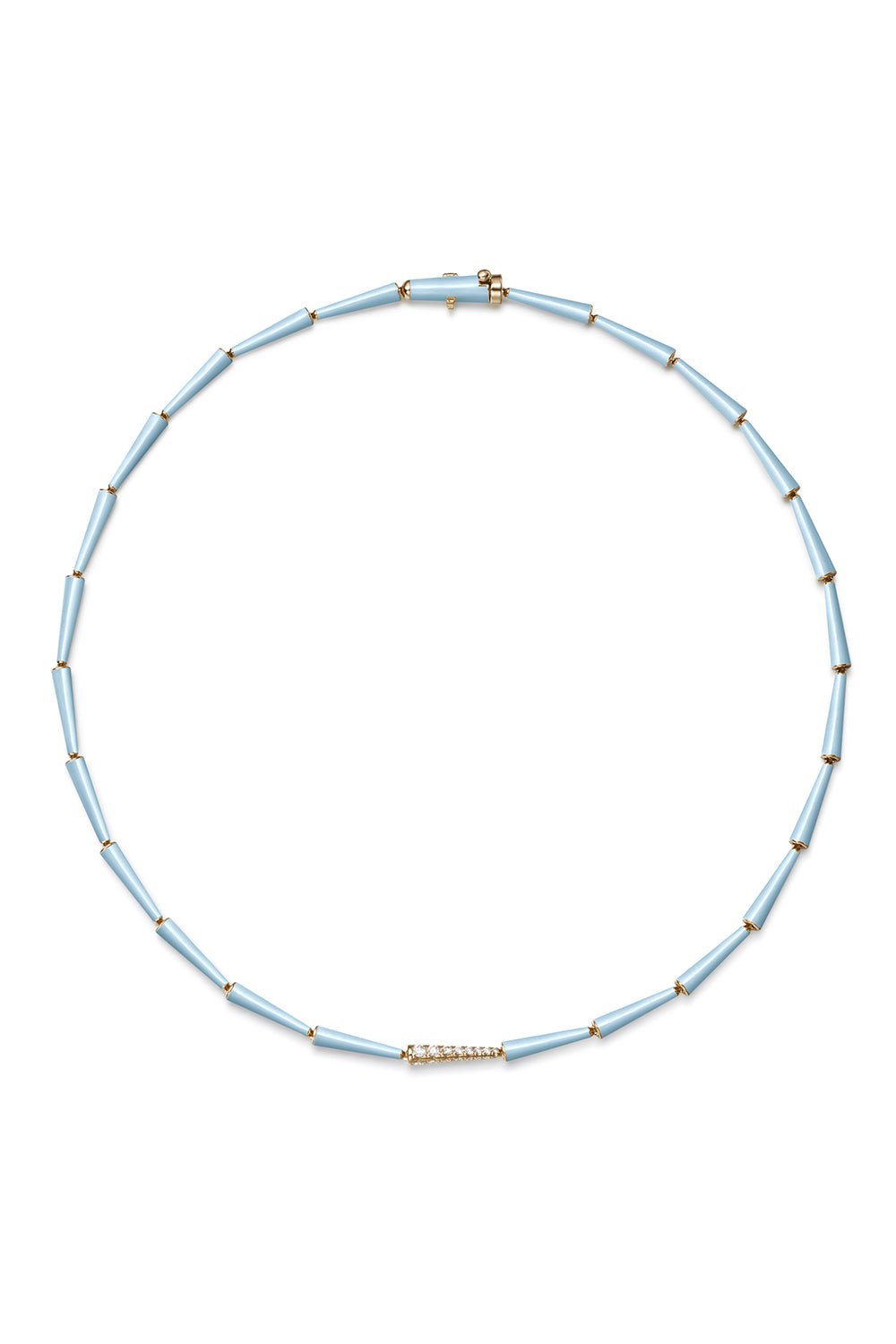 MELISSA KAYE-Lola Linked Necklace - Blue-YELLOW GOLD