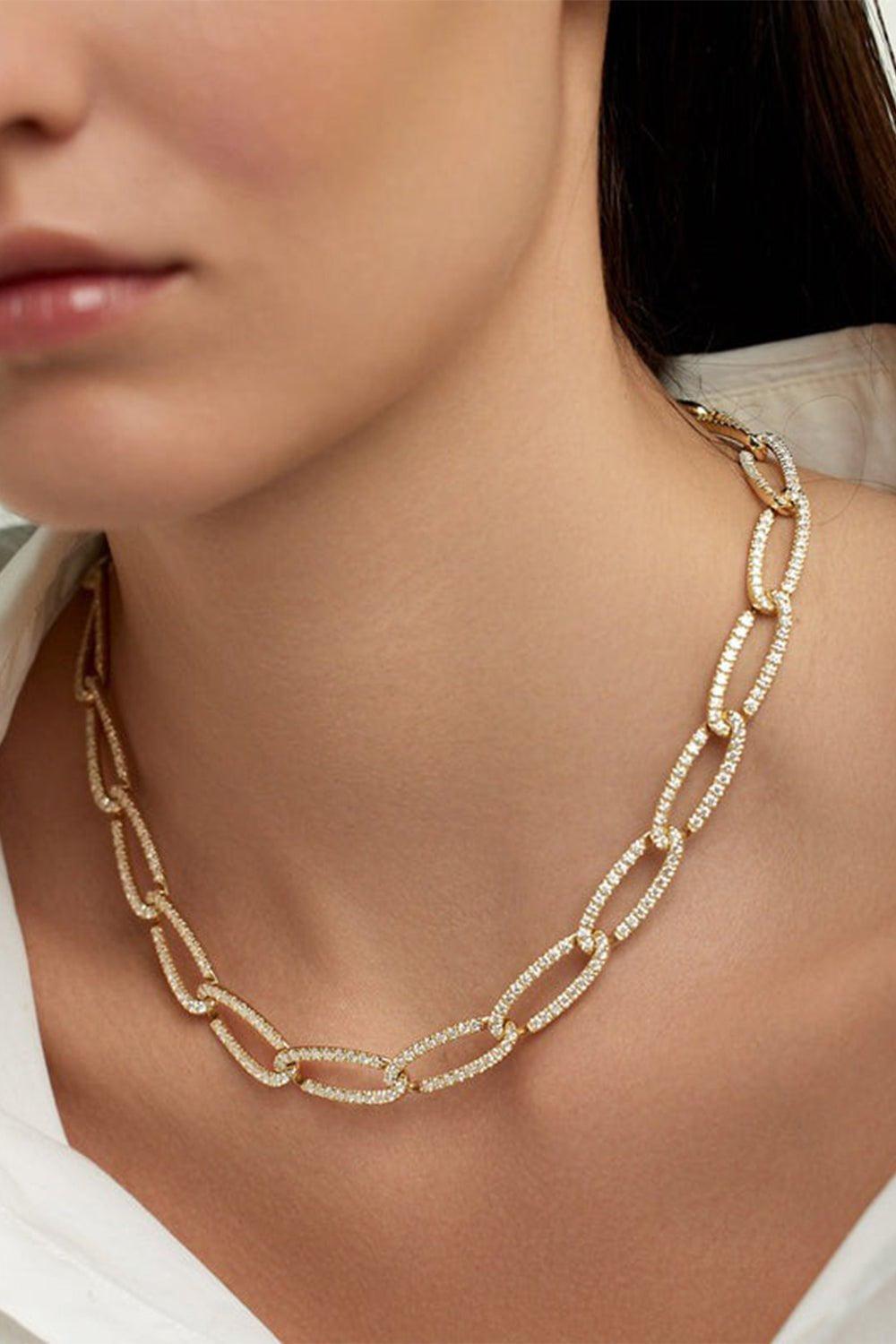 MELISSA KAYE-Medium Diamond Lulu Necklace-YELLOW GOLD