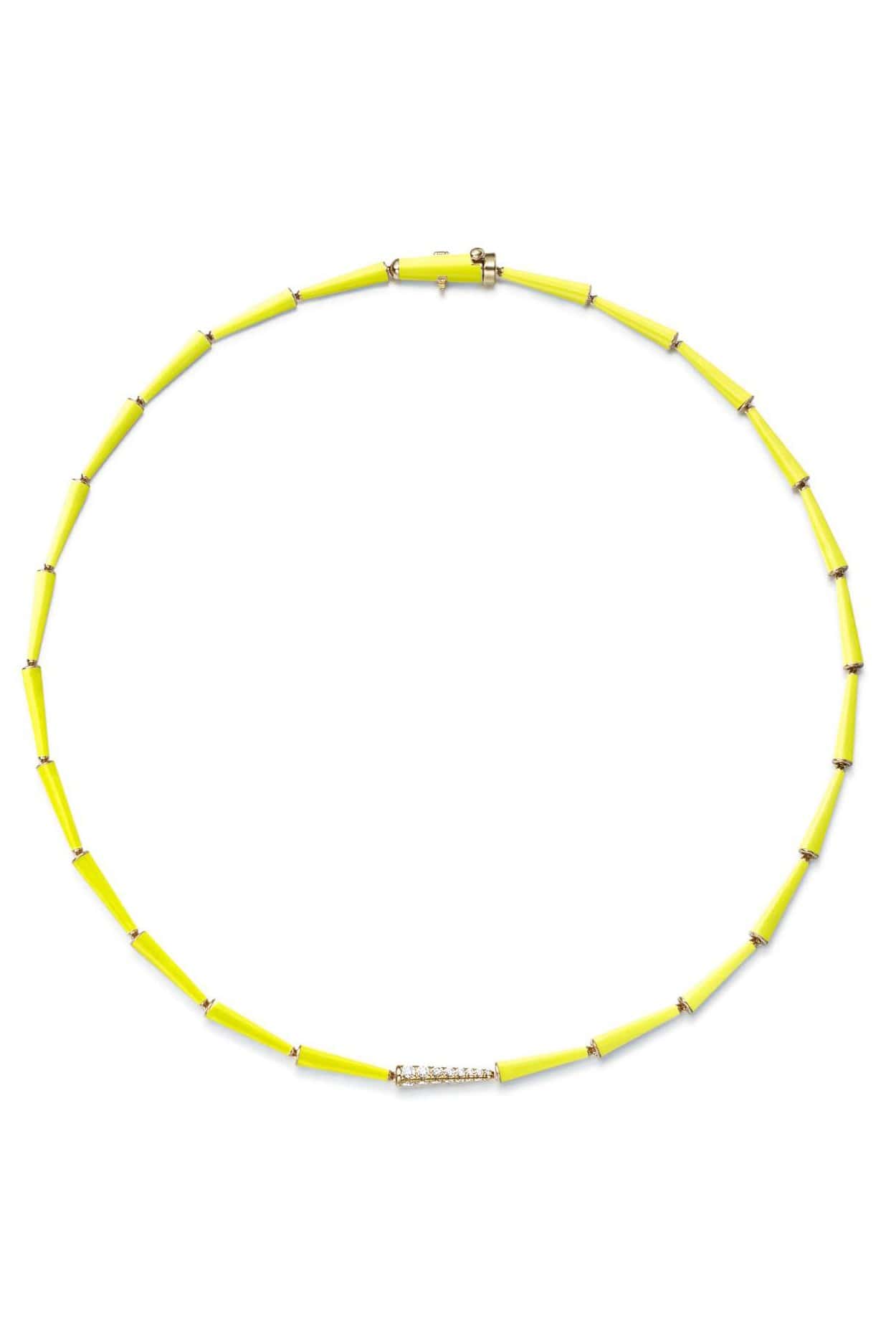 MELISSA KAYE-Neon Yellow Lola Linked Necklace-YELLOW GOLD