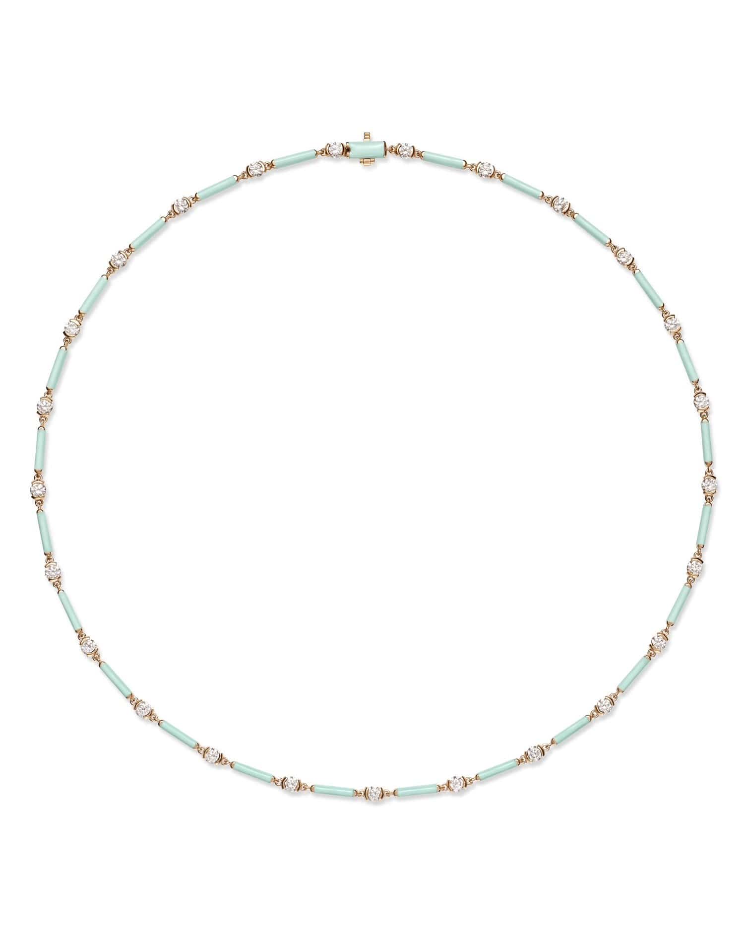MELISSA KAYE-Zea Linked Pastel Green Necklace-YELLOW GOLD