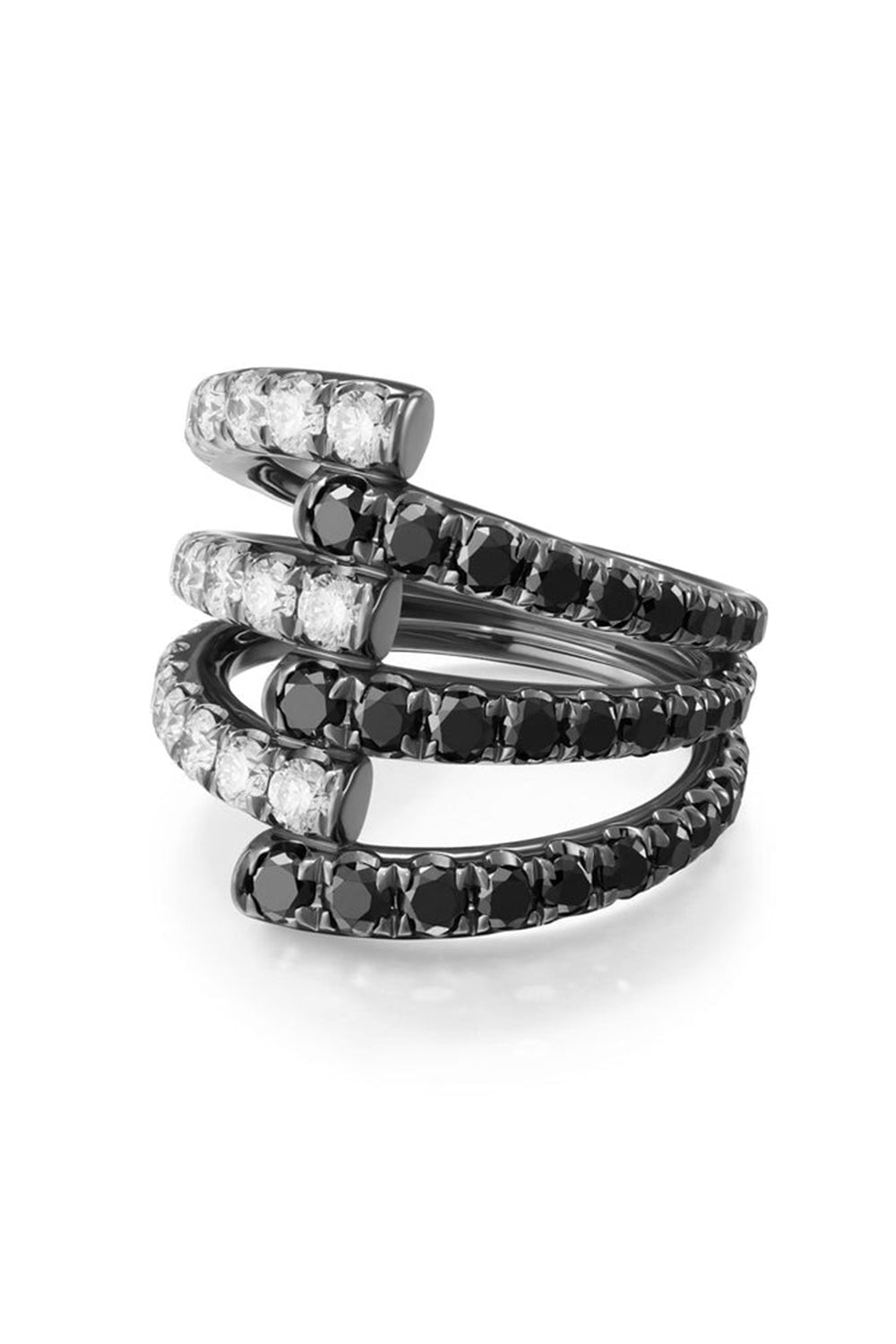 MELISSA KAYE-Lola Triple Ring-BLACK GOLD