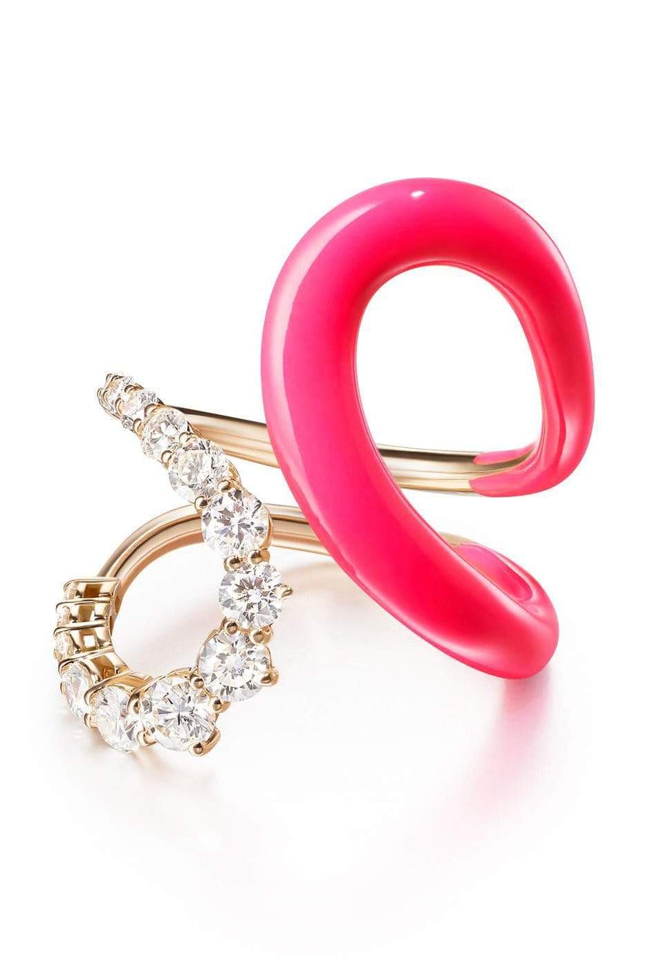 MELISSA KAYE-Neon Pink Aria Jane Ring-ROSE GOLD