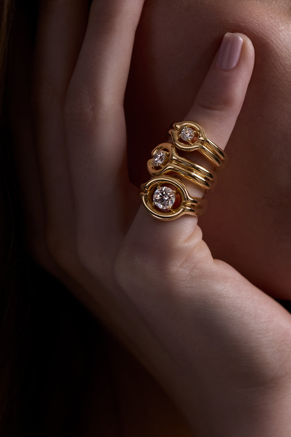  Diamond Large Rocky Pinky Ring-YELLOW GOLD-4-JEWELRYFINE JEWELRING-MELISSA KAYE 