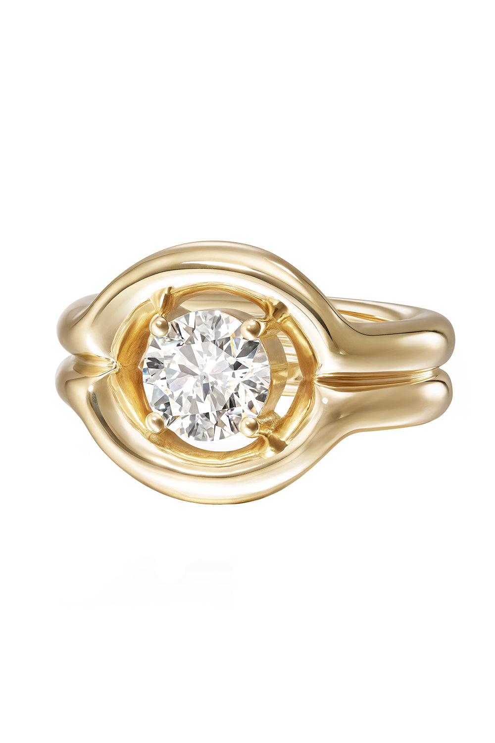 Diamond Large Rocky Pinky Ring-YELLOW GOLD-4-JEWELRYFINE JEWELRING-MELISSA KAYE