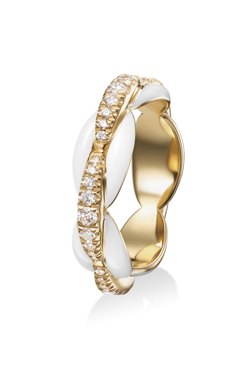 MELISSA KAYE-White Ada Ring-YELLOW GOLD