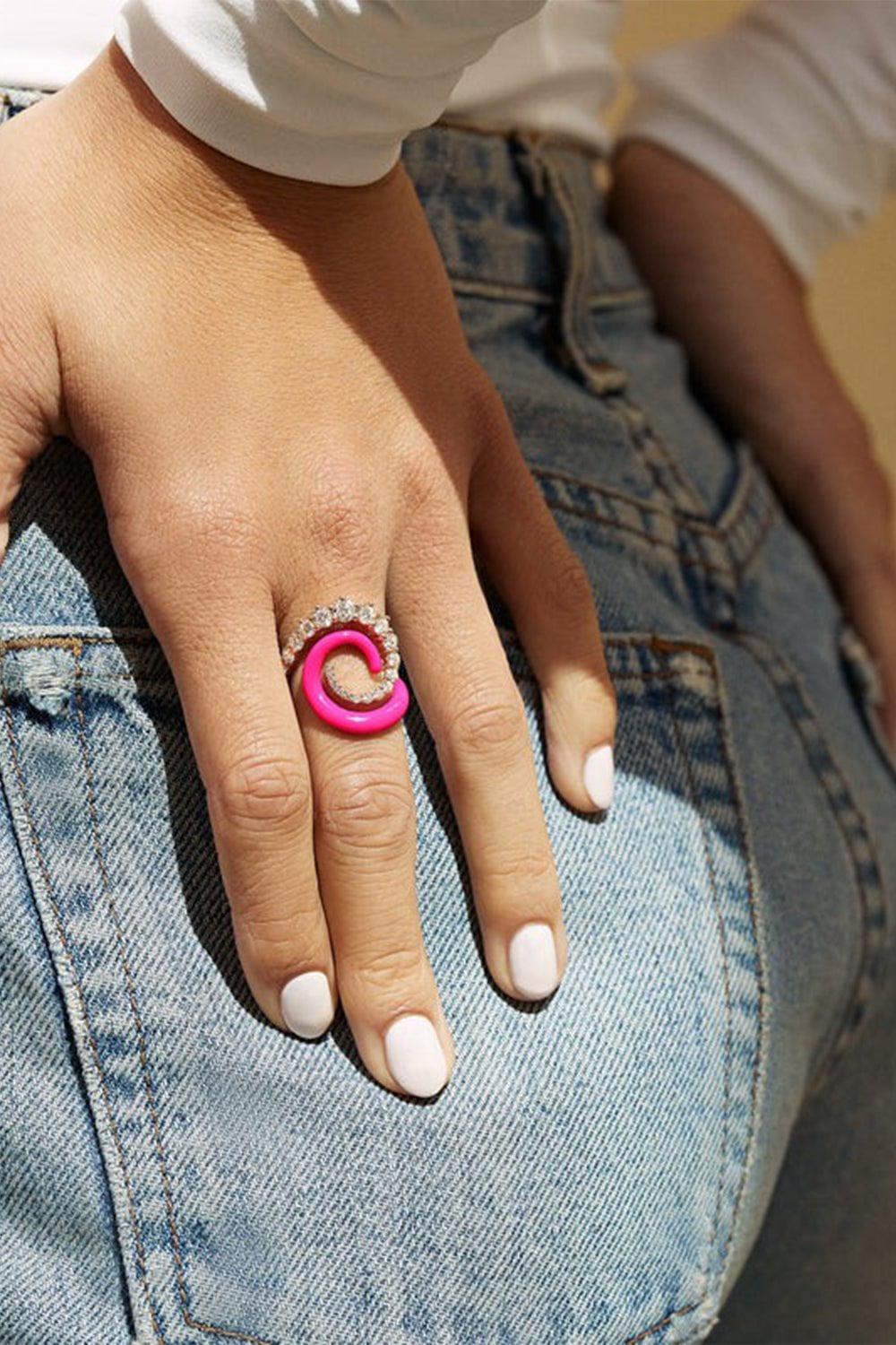 MELISSA KAYE-White Riley Ring-YELLOW GOLD