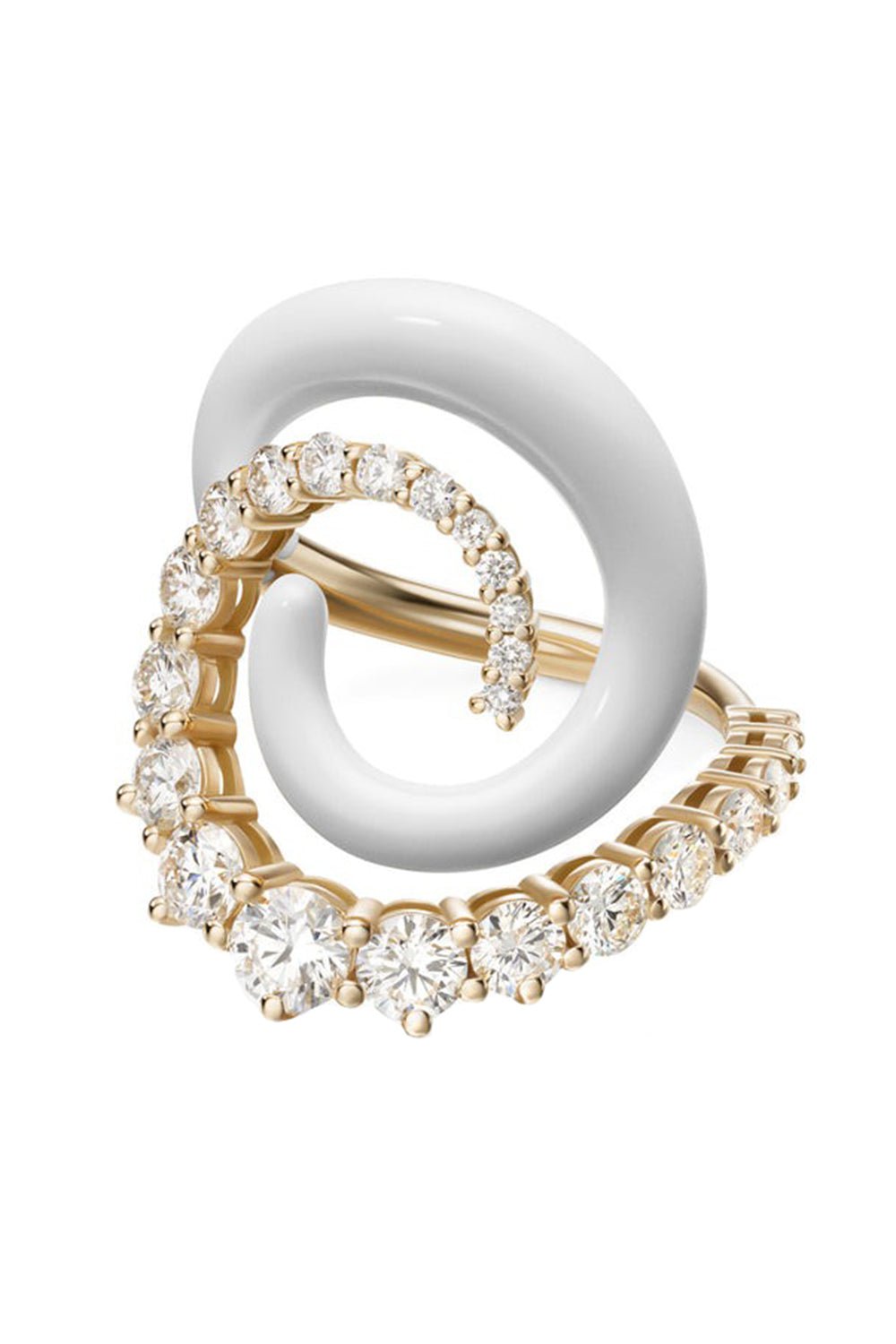 MELISSA KAYE-White Riley Ring-YELLOW GOLD