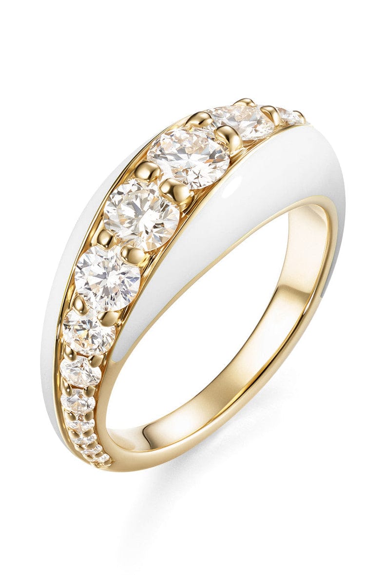 MELISSA KAYE-White Enamel Remi Ring-