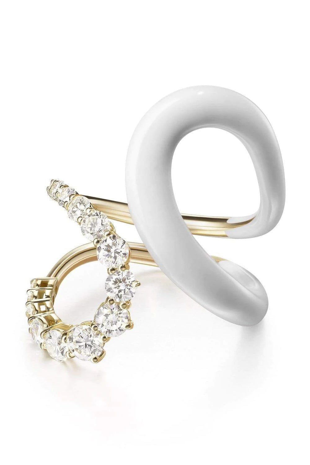 MELISSA KAYE-Aria Jane White Enamel Ring-