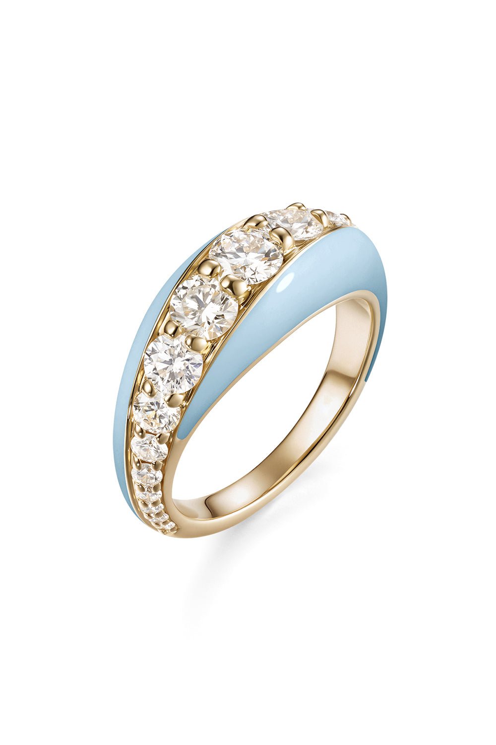 MELISSA KAYE-Pastel Blue Diamond Remi Ring-YELLOW GOLD
