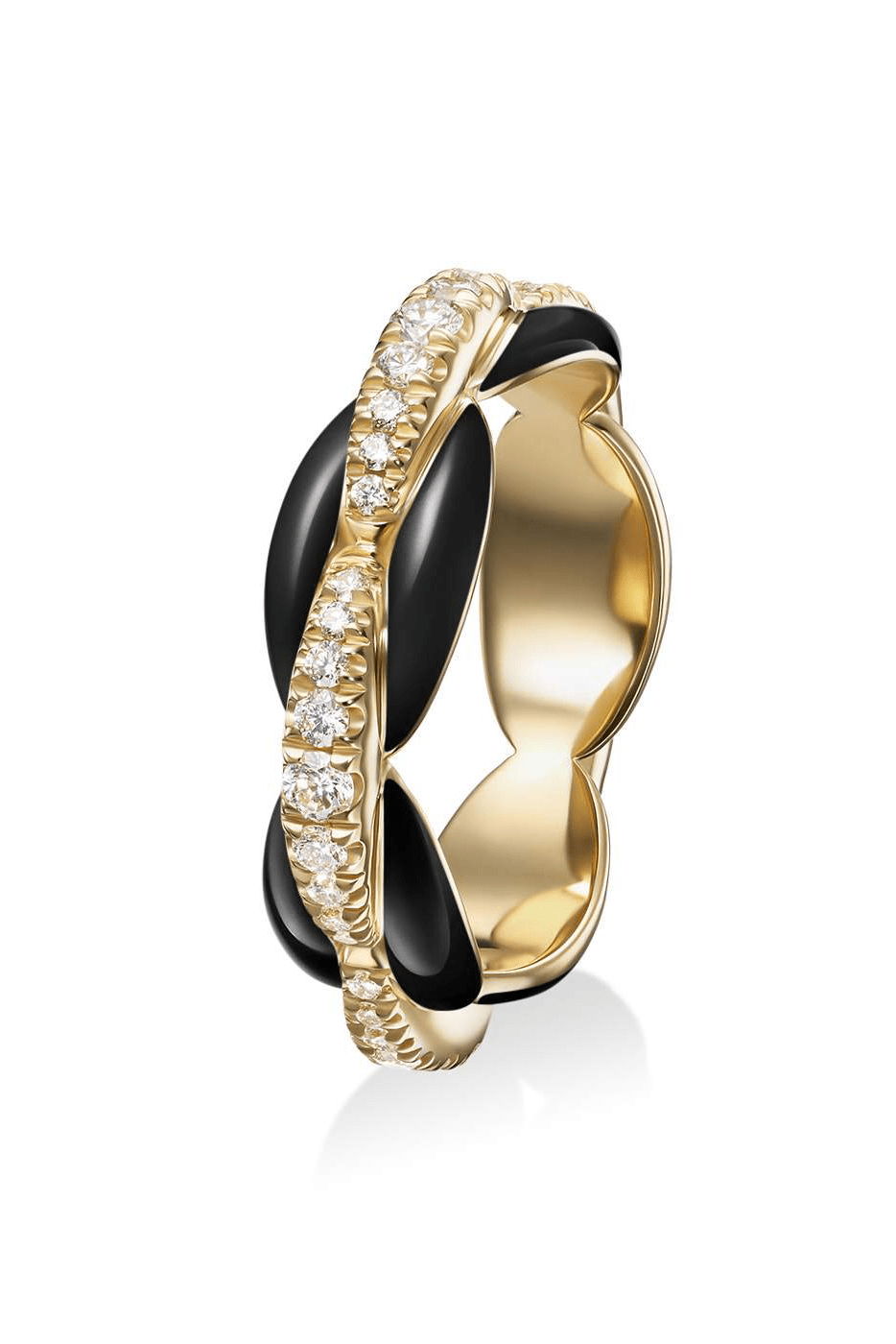 MELISSA KAYE-Black Ada Ring-YELLOW GOLD