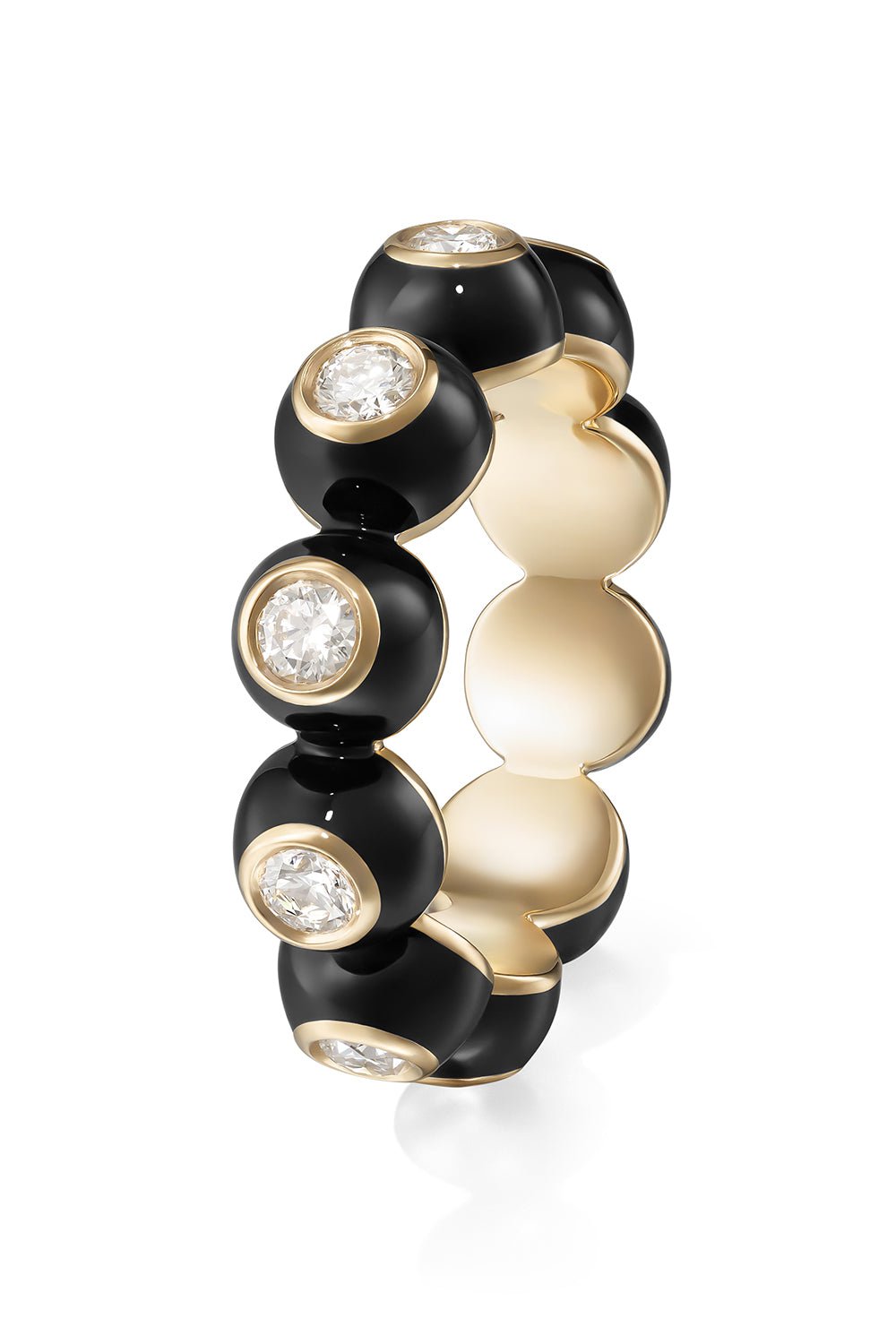 MELISSA KAYE-Black Audrey Eternity Band-YELLOW GOLD