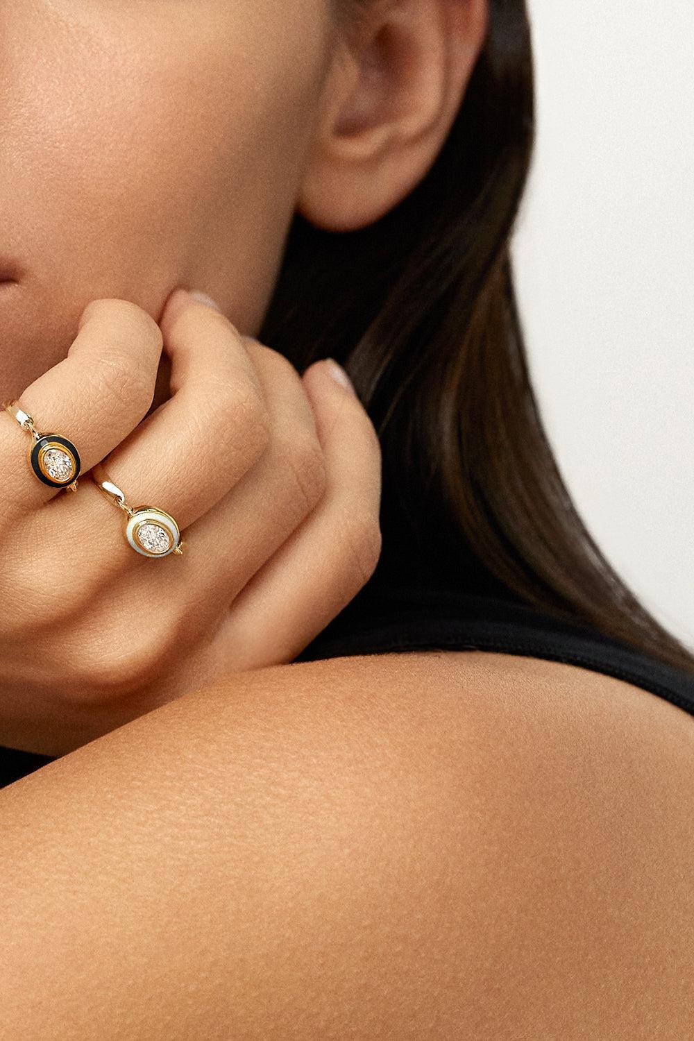 Black Lenox Reign Diamond Ring-YELLOW GOLD-7-JEWELRYFINE JEWELRING-MELISSA KAYE
